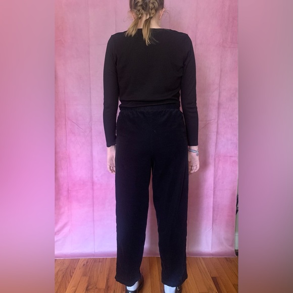 Baxter & Wells black elastic band corduroy style baggy pants - Picture 4 of 7